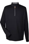 Devon & Jones Drytec20 Performance Quarter-zip Pullover In Black