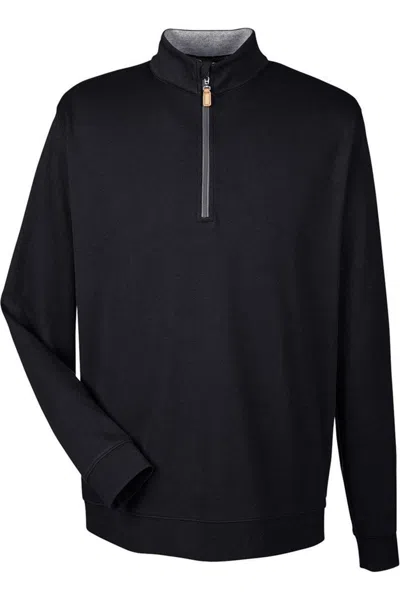 Devon & Jones Drytec20 Performance Quarter-zip Pullover In Black