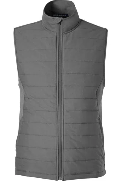 Devon & Jones New Classics Charleston Hybrid Vest In Gray