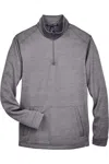 Devon & Jones Newbury Mlange Fleece Quarter-zip Pullover In Gray
