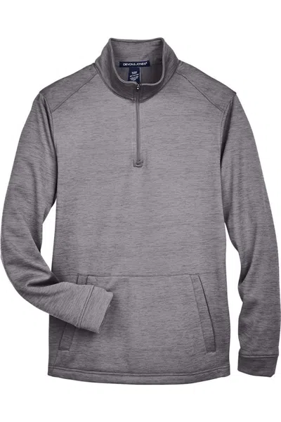 Devon & Jones Newbury Mlange Fleece Quarter-zip Pullover In Gray