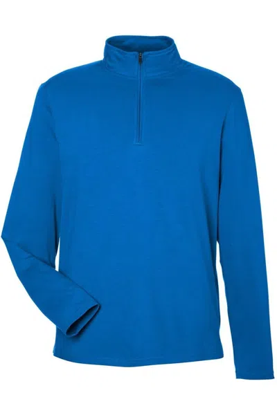 Devon & Jones Raleigh Stretch Quarter-zip Pullover In Blue