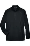 Devon & Jones Stretch Tech-shell Compass Quarter-zip Pullover In Black