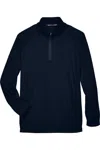 Devon & Jones Stretch Tech-shell Compass Quarter-zip Pullover In Blue