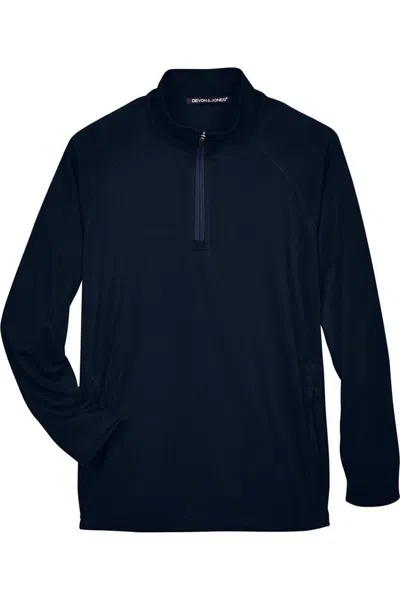 Devon & Jones Stretch Tech-shell Compass Quarter-zip Pullover In Blue