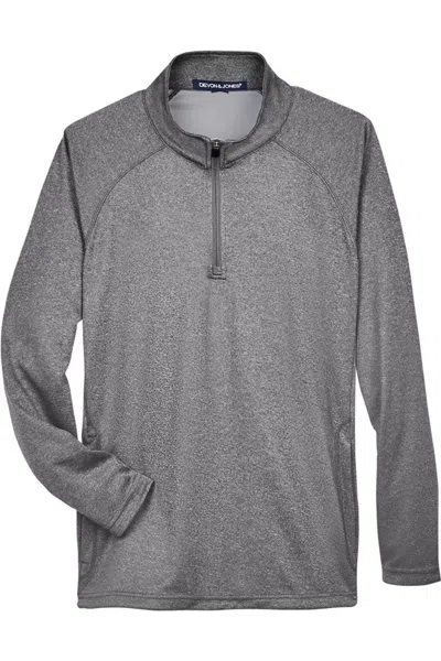 Devon & Jones Stretch Tech-shell Compass Quarter-zip Pullover In Gray