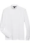 Devon & Jones Sueded Jersey Mock Neck T-shirt In White