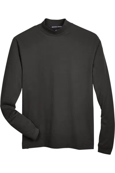 Devon & Jones Sueded Jersey Mock Neck T-shirt In Gray