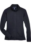 Devon & Jones Women's Bristol Full-zip Sweater Fleece Jacket In Black