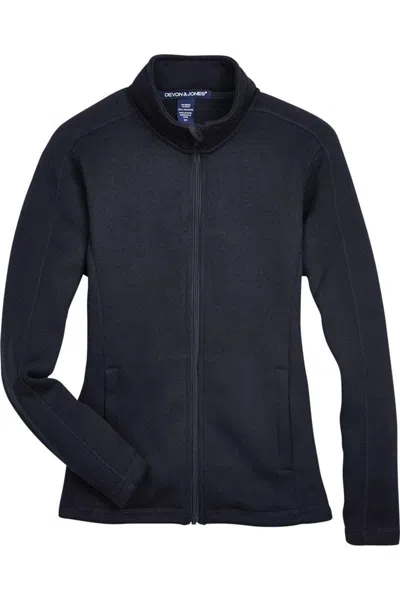 Devon & Jones Women's Bristol Full-zip Sweater Fleece Jacket In Blue