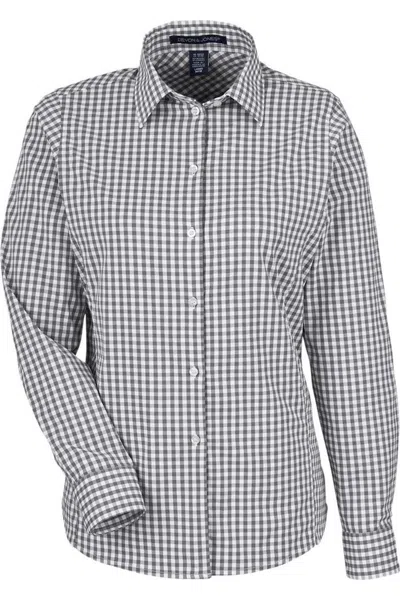 Devon & Jones Women's Crownlux Performance Gingham Dress Shirt In Gray