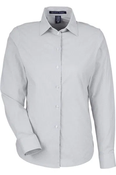 Devon & Jones Women's Crownlux Performance Microstripe Dress Shirt In Gray