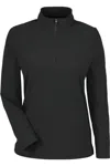 Devon & Jones Women's Crownlux Performance Windsor Welded Quarter-zip Pullover In Black
