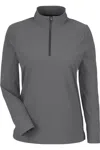 Devon & Jones Women's Crownlux Performance Windsor Welded Quarter-zip Pullover In Pink