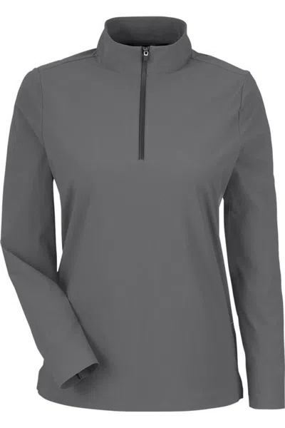 Devon & Jones Women's Crownlux Performance Windsor Welded Quarter-zip Pullover In Gray