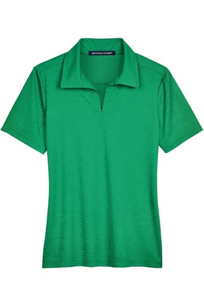 Devon & Jones Women's Crownlux Performanceaddress Melange Polo In Green