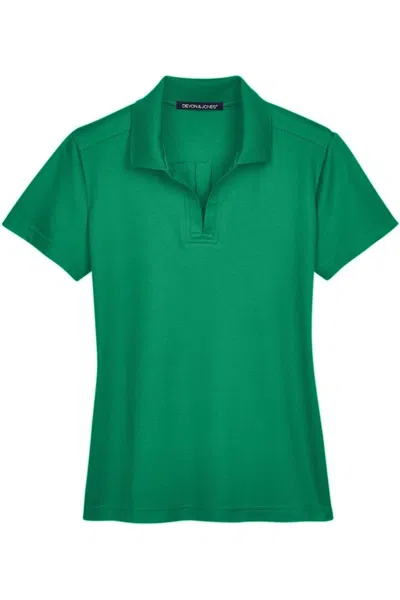 Devon & Jones Women's Crownlux Performanceplaited Polo In Green