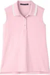 Devon & Jones Women's Crownlux Performanceplaited Tipped Sleeveless Polo In Pink