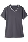 Devon & Jones Women's Crownlux Performanceplaited Tipped V-neck Shirt In Multi