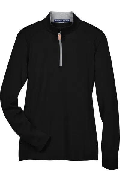 Devon & Jones Women's Drytec20 Performance Quarter-zip Pullover In Black