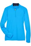 Devon & Jones Women's Drytec20 Performance Quarter-zip Pullover In Blue