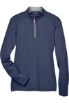 Devon & Jones Women's Drytec20 Performance Quarter-zip Pullover In Blue