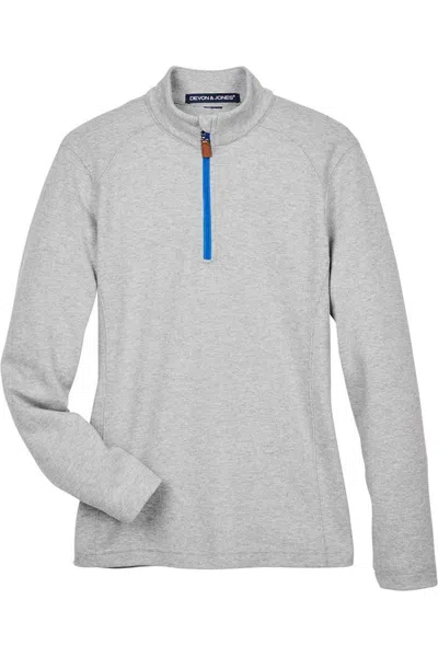 Devon & Jones Women's Drytec20 Performance Quarter-zip Pullover In Gray