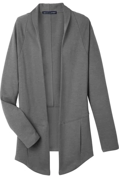Devon & Jones Women's New Classics Charleston Cardigan In Gray