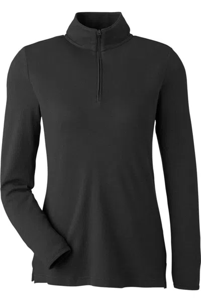 Devon & Jones Women's New Classics Performance Quarter-zip Pullover In Black