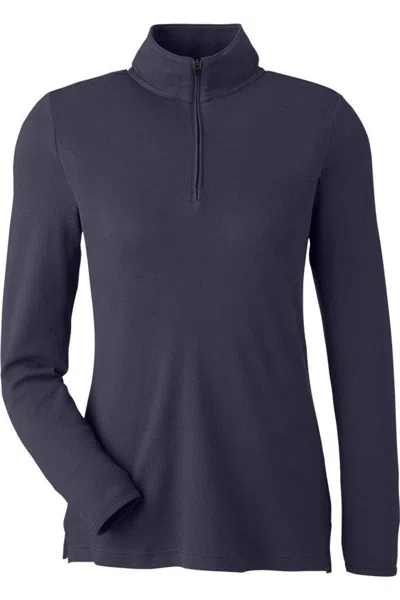 Devon & Jones Women's New Classics Performance Quarter-zip Pullover In Blue