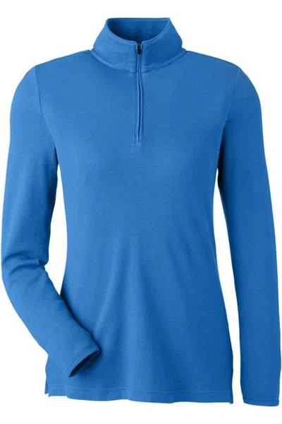 Devon & Jones Women's New Classics Performance Quarter-zip Pullover In Blue