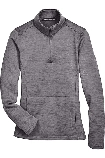 Devon & Jones Women's Newbury Mlange Fleece Quarter-zip Pullover In Gray