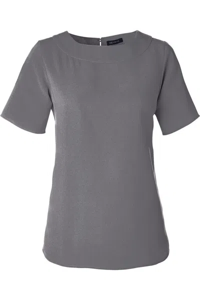 Devon & Jones Women's Perfect Fit Boat Neck Blouse In Gray