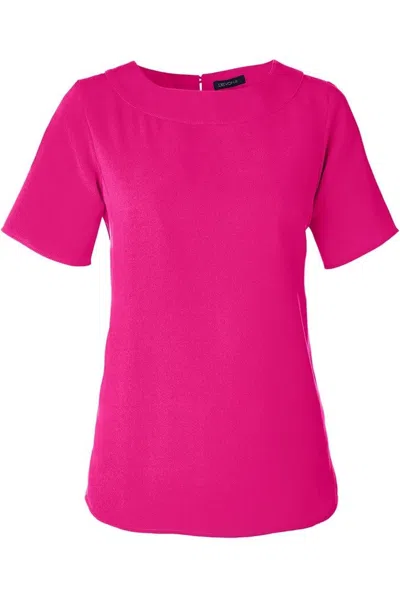 Devon & Jones Women's Perfect Fit Boat Neck Blouse In Pink