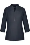 Devon & Jones Women's Perfect Fit Three-quarter Sleeve Crepe Tunic In Black