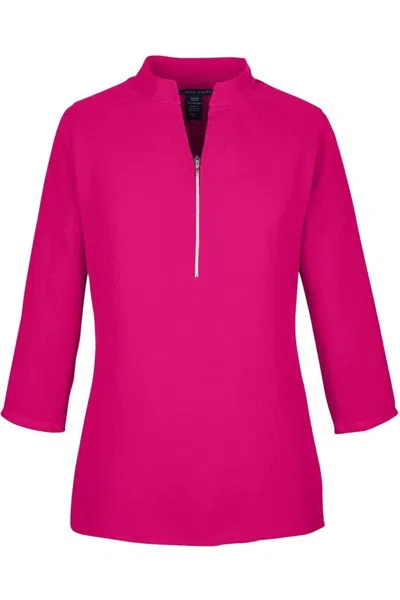 Devon & Jones Women's Perfect Fit Three-quarter Sleeve Crepe Tunic In Pink