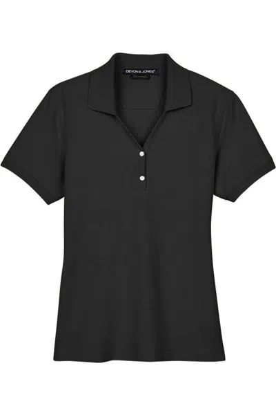Devon & Jones Women's Pima Piqu Polo In Black