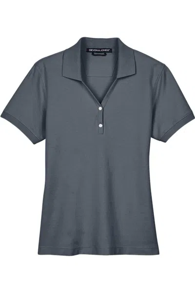 Devon & Jones Women's Pima Piqu Polo In Black