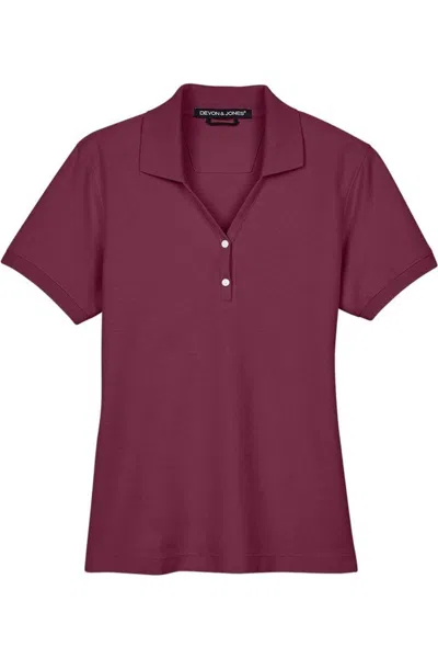 Devon & Jones Women's Pima Piqu Polo In Burgundy
