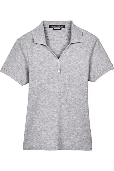 Devon & Jones Women's Pima Piqu Polo In Gray