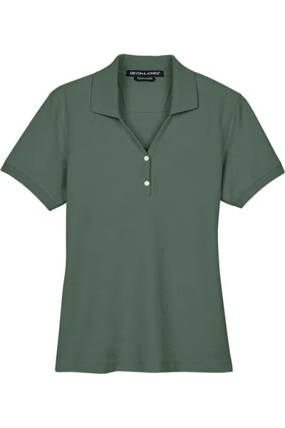 Devon & Jones Women's Pima Piqu Polo In Green