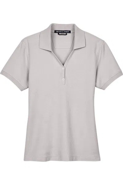 Devon & Jones Women's Pima Piqu Polo In Silver