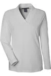 Devon & Jones Women's Raleigh Shawl Collar Knit Top In Gray