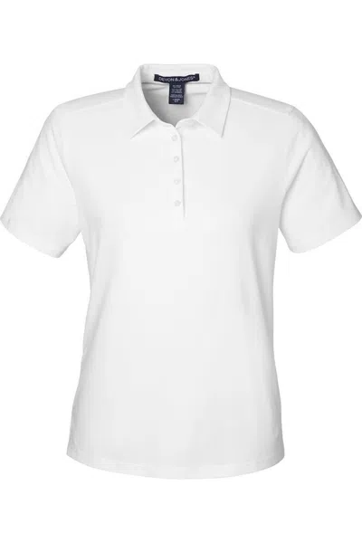 Devon & Jones Women's Raleigh Stretch Polo In White