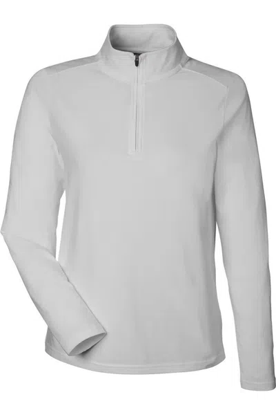 Devon & Jones Women's Raleigh Stretch Quarter-zip Pullover In White
