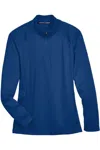 Devon & Jones Women's Stretch Tech-shell Compass Quarter-zip Pullover In Blue