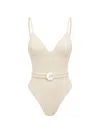 Devon Belted Swimsuit In Brown