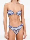 Devon Chevron-knit Bikini In Blue
