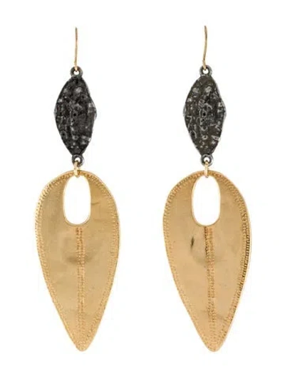 Pre-owned Devon Leigh Double Drop Earrings In Gray