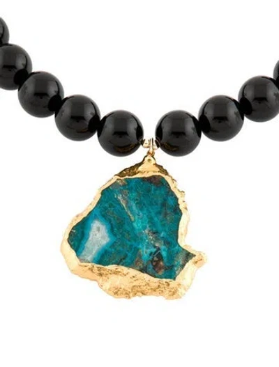 Pre-owned Devon Leigh Multicolor Stone Beaded Pendant Necklace, 19"